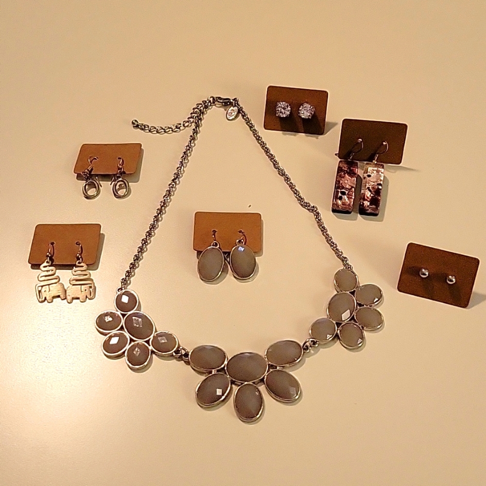 Jewelry Lot Silver and Lilac (various brands)